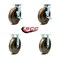 Service Caster 8 Inch High Temp Phenolic Caster Set with Roller Bearings 2 Brakes 2 Rigid SCC SCC-30CS820-PHRHT-TLB-2-R820-2 - alternate 1